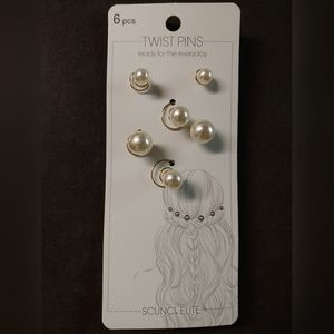 Pearl hair twist pins